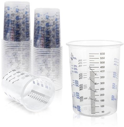 Vasos Mezcladores De Pintura,50 Pcs 600ml Vasos Mezcladores De Plastico,Vasos Medidores Pintura,Tazas De Mezcla De Pintura Para Líquidos,Pinturas,Pigmentos
