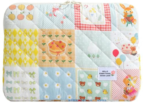 AZURAOKEY Puffy Laptop-Schutzhülle, gesteppt, 33 cm (13 Zoll), Kawaii, ästhetisch, weiches Pad, kompatibel mit 11-13-Zoll-15-Zoll-Notebooks