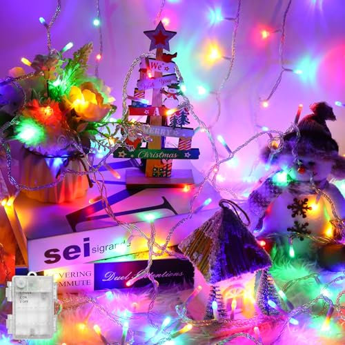 Etopgo Lichterkette Innen Batterie, 3M30LED Weihnachtsdeko Lichterketten Bunte mit mit Timer, IP65 Wasserdicht Lichterkette Outdoor Batterie für Innen außen Weihnachtsdekorationen,Party,Garten