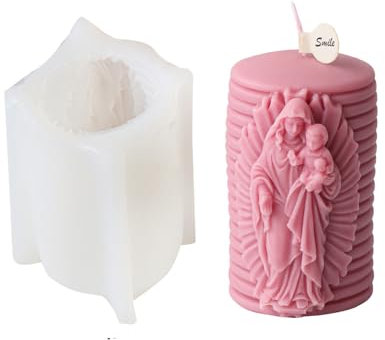 JS MOLD Silikonform Gießformen Kerzen,3D Jesus Kerzengießform Silikon,Silikonform Kerzen Gießform,Maria Silikonform,für Kerzen, Seife, Epoxidharz Handwerk, Religiöse Figur (D)