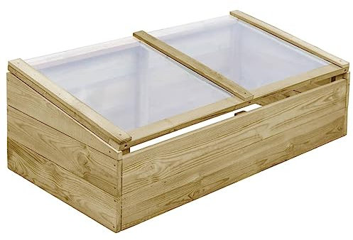 HOVOTHY Serra da Giardino in Legno 75x47x109 cm Casetta per Orto con 2 Ripiani e 2 Ante Serra per Piante Ornamentali Serra da Giardino Robusta Orto Serra Fredda Legno e Pannelli PC
