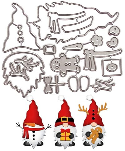 ISAKEN Weihnachts Cutting Dies, Weihnachtsthema Kohlenstoffstahl Gestanzte Prägung Weihnachten Lebkuchenmann Stanzform Stanzschablonen für DIY Herstellung Geburtstag Geschenk