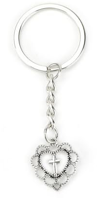 MUCOOS Schlüsselanhänger Mit Herz Und Kreuzmuster, Stilvolles Und Personalisiertes Geschenk Für Frauen, Glücksbringer, Geschenk Zum Schulanfang, Geburtstagsgeschenk Und Geschenk Für Jeden Anlass