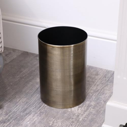 Melody Maison Brass Gold Textured Metal Waste Bin