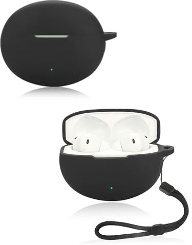 Cover for OnePlus Buds 4 Wireless Earbuds, yystao Soft Silicone Protective Case compatible with OnePlus Buds 4, With Lanyard, Dustproof, Shockproof& Durable, Black