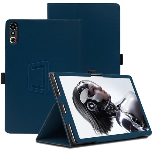KUSINHOKA Hülle Kompatibel mit Redmagic Astra Gaming Tablet 9.06 Zoll, PU Leder Flip Case mit Abdeckung Klappständer, Stoßfest Magnetische Tablet-Schutzhülle Cover mit Handschlaufe, Marineblau