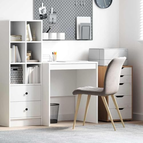 Hommdiy Schreibtisch Weiß 70 x 50 x 76 cm Computertisch Arbeitstisch Laptoptisch Tisch für Home Office Holzwerkstoff