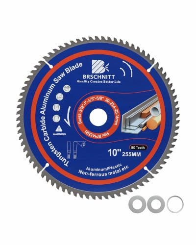BRSCHNITT 255MM 80Tooth TCG Metal Saw Blade - Aluminium Cutting Circular Saw Blade for Aluminum Plastics and Non Ferrous 30/25.4MM Arbor
