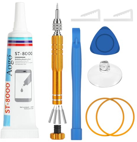 OSDUE ST8000 Handy Display Kleber, 15ml Bastelkleber, Smartphone Display Verwendung Kleber, Sekundenkleber, Mehrzweckkleber für Elektronik Schmuck DIY(inkl 8 Demontagewerkzeug)