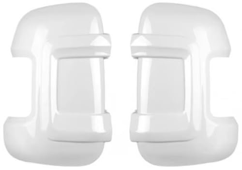 Door Mirror Cover Caps For Fiat For Ducato 2007-2024 Motorhome Mirror Protectors Guards 1 Pairs Long Arm Pair White/Black Covers Side Wing Mirror Caps(WHITE)