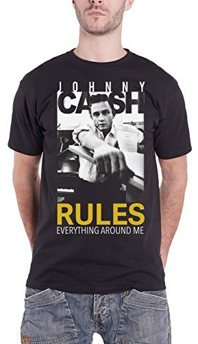 Johnny Cash T Shirt Rules Everything around me logo Nue offiziell Herren Schwarz