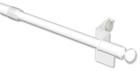 Interdeco Klemmstange Weiß/ausdrehbare Gardinenstangen ohne Bohren 10/8 mm Ø Glory, 30-50 cm