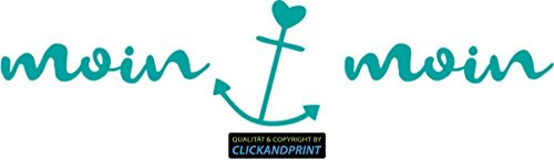 CLICKANDPRINT Aufkleber » moin moin, 210x49,0cm, Türkis • Wandtattoo/Wandaufkleber/Wandsticker/Wanddeko/Vinyl