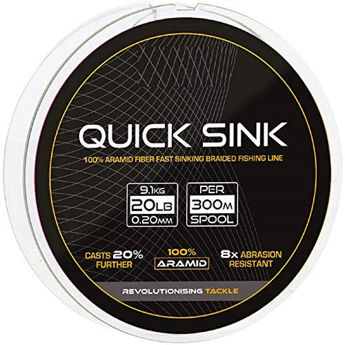 G8DS® Quick Sink Geflechtschnur 0,20mm/9,1kg/300m sinkend Abriebfest stark Angeln Karpfen Hecht Feeder Futterkorb