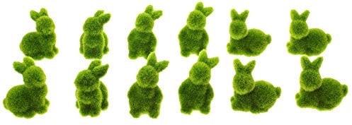 FRANK FLECHTWAREN Mini-Hase Moos, im 12er Set ca. 5 cm Höhe, vielseitig einsetzbar