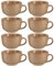 Set of 8 Large Orange Mugs 400ml Distressed Tea/Coffee/Hot Chocolate Stoneware Coffee Cups Spring Summer Wedding Anniversary Housewarming Kitchen Gift