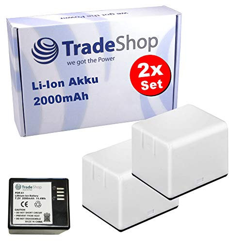 2X Hochwertiger Li-Ion Akku für Arlo Pro/Pro 2 Sicherheits-Kamera - 2000mAh 7,2V - ersetzt 308-10029-01, 308-10047-01, A-1, A-1B / Ersatz Akku