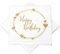 20 Servietten Geo Herzen 'Happy Birthday' weiß & gold 33 x 33 cm