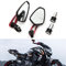 JMTBNO Lenkerendenspiegel Motorrad 7/8 22mm Lenkerspiegel Rückspiegel Seitenspiegel Spiegel Universal für Street Bike Moped Roller Scooter Quad Z650 Z750 Z900 CB125 CB650 MT07 MT09 MT10 (Rot)