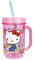 FUN HOUSE HELLO KITTY RETRO FOOD 005998 Kinderbecher/Trinkbecher Strohhalm 390 ml, rosa