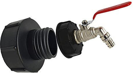 IBC Adapter Kugelauslaufhahn, IBC Tank 3/4 Zoll Outlet Tap Und IBC Tank Ventil Adapter Passend Zu, S100 * 8 Bis 3/4 Zoll Hahn