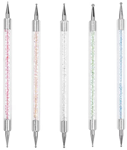NATUCE Nail Art Dotting Tools, 5 Stk Nagel Punkt-Punktierstift, Doppelendige Nagelkunst-Design Stifte, Spot Swirl Punktierwerkzeug für DIY Nagelkunst