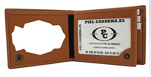 Piel Cabrera Cartera Porta Placa para Policia Nacional España (CNP) Mod. HONORES (Cuero)