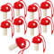 ROSEONE 10 Stück Christbaum Pilz Dekorationen,Rot Filz Pilz Anhänger Weihnachtsbaum Deko zum Aufhängen Ornament Weihnachtsanhänger Baumschmuck für Hochzeit Weihnachten Xmas Deko Weihnachtsdeko,5*3cm