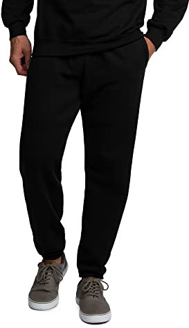 Fruit of the Loom Eversoft Fleece Joggers with Pockets, Relaxed Fit, Moisture Wicking, Breathable, Tapered Sweatpants Pantaloni da Tuta, Nero, L Uomo