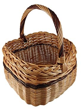 Korbwarenkorb Korb für Obst - Gemüse oder Pilze Picknickkorb - Naturgeflecht 32 x 30 / H 24/40 cm