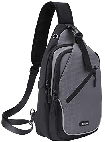Gocokia Männer Frauen Sling Rucksack Wasserdicht Schulter Brust Crossbody Tasche Anti-Diebstahl Daypack mit reflektierenden Streifen für Wandern, Radfahren