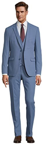 Steffen Klein Herren Anzug - Dreiteiler - Slim Fit - Business Anzug mit Weste - Elastischer Komfort
