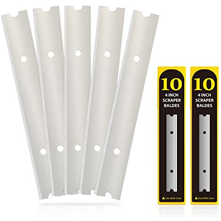 EHDIS 20 Stück Ersatzklinge für Schaber 100mm, Klinge für Fenster, Tapetenschaber Klingen, Kohlenstoffstahl