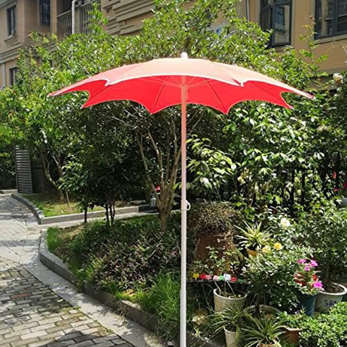 Petit Parasol De Jardin Portable, Parasol De Parapluie De Patio De Plage De Jardin De 1,6M, Rouge, Hauteur Réglable, sans Base, Décoration De Franges D'étoiles (Facultatif) (Size : Without Tassel)