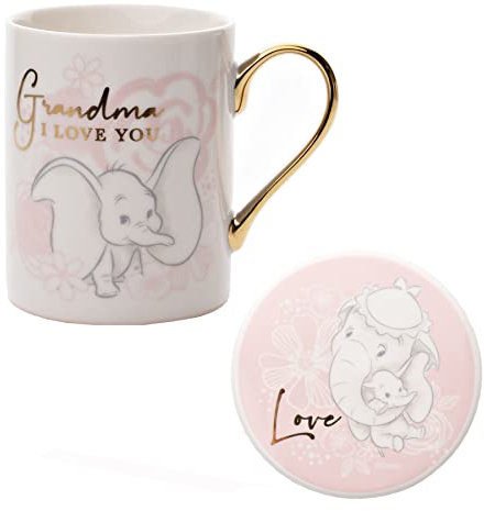 Disney Porcelain Mug and Coaster Set - Grandma Dumbo Design 0729