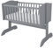 kiki design Babywiege 40x90 cm | Kinderbett | Schaukelfunktion | Inklusive Lenkrollen | Einfache Montage | Babybett für Mädchen und Junge |Farbe Grau