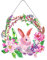 EXQULEG 5D Blumen Schmetterling Diamond Painting Wandbehang, DIY Frühling Diamant Painting Kranz, Ostern Türkranz Strass Kristall Malerei Anhänger für Home Deko (#6)