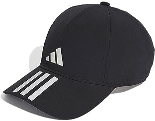 adidas Unisex - Adulto 3-Stripes AEROREADY Running Training Baseball cap, Black/White/White, S