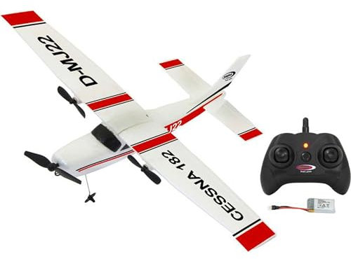 Jamara Cessna 182 Avión 2,4GHz Gyro 2CH - Modelo de Avión Teledirigido, Avión por Radiocontrol, con Giroscopio, Vuelo Estable, Vuelo automático, En Microespuma Flexible, para Principiantes