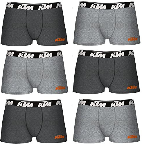 KTM Herren L-Set mit 6 Hellgrau und Dunkelgrau Boxershorts, bunt, Large