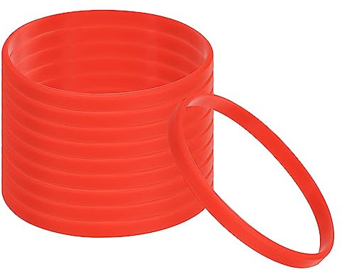 PATIKIL Silicone Bracelets, 30 Paquet Coloré Caoutchouc Bracelets Vide Élastique Sports Groupes pour Adultes Ados Sports Équipe Jeux, Rouge