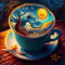 NAIMOER Coffee Diamond Painting Sternennacht Diamant Painting Bilder, Diamond Painting Erwachsene Diamond Painting Bilder Tasse 5D Diamant Malerei für Home Wand Décor(30x30cm)