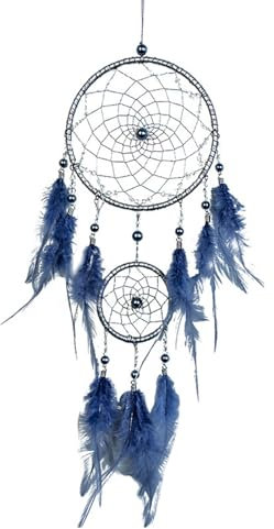 Traumfänger mit LED Licht Handgefertigt Dreamcatcher, Handgefertigt Dreamcatcher mit Federn Böhmen Dekoration, Heimdekoration, Ornamente Dream Catcher (mädchenhaftes Grau)