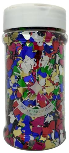 Buntes Weihnachts-Konfetti in Glockenform, 200 g im Glas