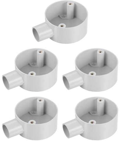 sourcing map PVC Conduit Box Junction Box 1 Way 20mm M4 x 0.7 Waterproof for Electronic Projects Pack of 5