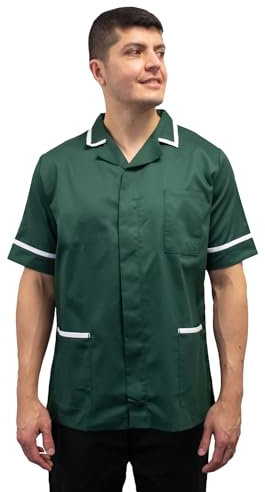 Mirabella Health & Beauty Top de enfermera de salud masculina Darwin, Botella Verde-blanco, XL