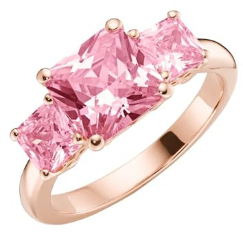 Giorgio Martello Milano Ring Mit Rosa Zirkonia Steinen, Rosé Vergoldet, Silber 925 Rosa, 56 925 Sterling Silber