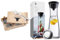 WMF Steakbesteck 12-teilig, Steakbesteck Set für 6 Personen, Steakmesser Set, Steakgabel & Basic Wasserkaraffe aus Glas, 1 Liter, Glaskaraffe mit Deckel, Silikondeckel, CloseUp-Verschluss