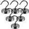 Grtard 6er-Pack große, robuste Magnethaken, 110 Pfund starke Magnethaken, Magnete mit Haken, schwarze, starke Magnethaken zum Aufhängen, Magnethaken für Kreuzfahrt, Vorhang, für Zuhause, Küche