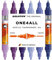 Molotow One4All Acrylic Twin Marker Violet Set (1,5 und 4,0 mm Strichstärke, hochdeckend und permanent, schnell trocknend, nachfüllbar, für fast alle Untergründe) 6 Stück sortiert